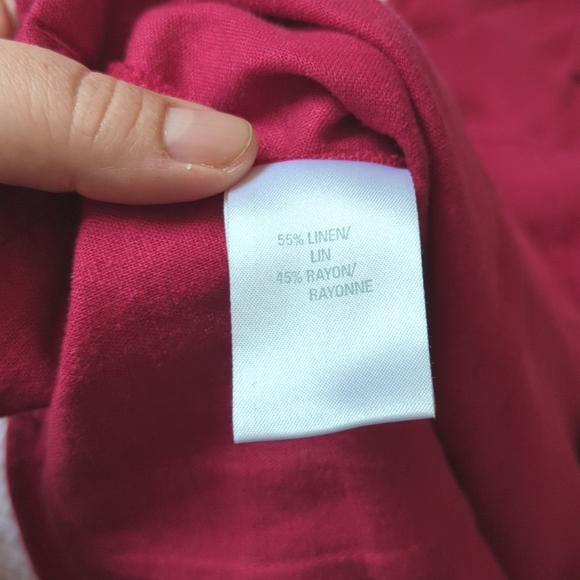 Womens Button Up Linen Tank Top Blouse Sz 10 - Picture 4 of 5